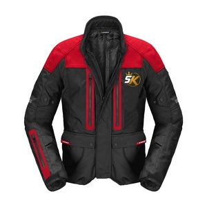 Chaqueta de Motociclismo para Hombre Negra y Roja, Ropa de Motociclista para Turismo y Aventura, Logotipo Personalizado, Prenda Textil, Producción OEM - Product Image 2