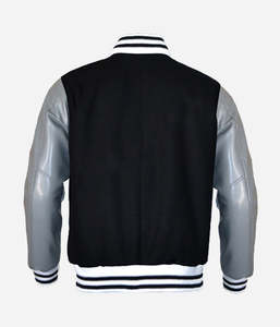 Chaquetas de Cuero Personalizadas para Niños con Mangas de Cuero y Cuerpo de Lana, Chaqueta Varsity de Béisbol Vintage Cálida con Letras - Product Image 2