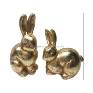 Escultura de conejo Modelo de conejo de aluminio y pieza de exhibición Conejitos hechos a mano Decoración para el hogar Decoración IMPEX - Product Image 4