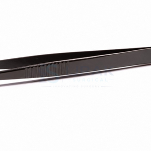 Professional <b>Black</b> Stainless Steel <b>Boot</b> Eyelash Extension Tweezers Precision 90-Degree Volume Lashes Makeup Tool - Product Image 2