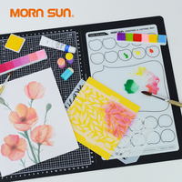 Tapis de peinture et de découpe 2-en-1 en PVC, couleurs assorties, pour le tamponnage, la peinture et l'artisanat