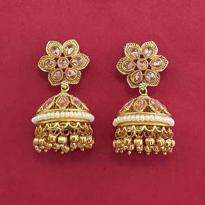 Handmade Jewellery In India Antique Jhumki with Gold Plating 233107 - Product Image 6