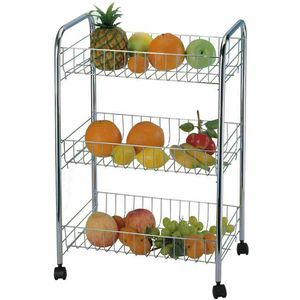 Heavy Duty Iron Kitchen Trolley With Multiple Storage Shelves And Smooth <b>Rolling</b> Wheels For Home Organization - Product Image 6
