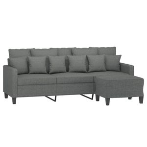 โซฟา 3 ที่นั่งสีเทาเข้มพร้อมสตูลวางเท้า เฟอร์นิเจอร์ห้องนั่งเล่นสุดหรู - Product Image 3