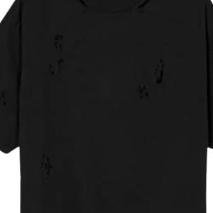 T-shirt Oversize Délavé Effet Vieilli Style Grunge Vintage avec Ourlet Déchiré Streetwear Logo Personnalisé Unisexe Décontracté Qualité Supérieure - Product Image 4