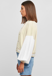 Nouvelle veste bomber universitaire d'hiver pour femme 2026, blanche, avec design réversible coupe-vent, doublure en coton, extérieur en laine/viscose - Product Image 4