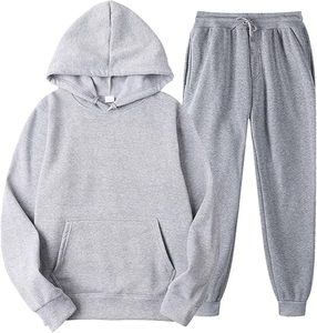 Wholesale Custom Unisex <b>Pink</b> Hoodie and Sweatpants <b>Set</b> 100% Cotton Fleece <b>Tracksuit</b> Casual Winter Loungewear OEM - Product Image 3