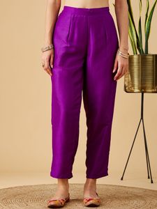 Women's Premium Purple Chinon Viscose Embroidery Kurti with Chinon Pant And jacquard print <b>Blend</b> Dupatta Sets - Product Image 6