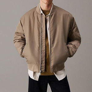 New Fast Shipments Winter Casual Men's One-Piece Eco-Friendly Breathable Reversible <b>Fleece</b>-<b>Lined</b> Bomber <b>Jacket</b> Customized - Product Image 5