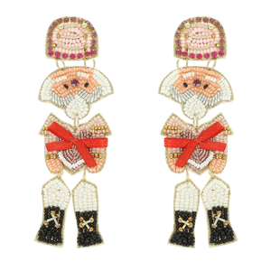 Boucles d'oreilles brodées de perles Pels 504, longues, avec perles de rocaille et strass, motif étoile tendance, couleur personnalisable, unisexe, idées cadeaux de mariage - Product Image 6