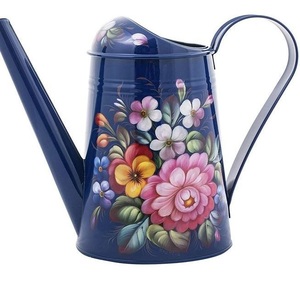 High Arrival Hand Painted Metal Iron Enamel Watering Can Indoor and Outdoor Plants Garden Plants Pot Watering <b>Spray</b> - Product Image 1