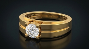 Lab Grown Solitaire Engagement <b>Ring</b> | 14KT Yellow Gold | IGI Certified | Cut 4-Prong Wedding Party <b>Rings</b> | Anniversary Gift <b>Men</b> - Product Image 1
