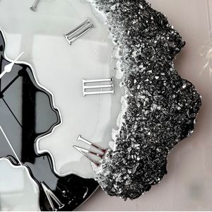 Handcrafted Resin Quartz Analog Wall <b>Clock</b> Geometric Art Design Modern Single Face Needle Movement for Living Room <b>Bedroom</b> Decor - Product Image 3