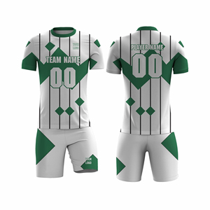 Conjunto de Camiseta de Fútbol Personalizada, Blanca y Azul, con Estampado Sublimado, Absorbente de Humedad, Unisex, Ajuste Atlético para Adultos, Manga Corta, Uniforme de Equipo - Product Image 3