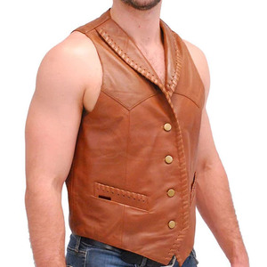 New Look Winter Vintage Biker Leather Motorcycle <b>Vest</b> Breathable Waterproof Eco-Friendly High Quality Brown <b>Black</b> Rhinestone 3D - Product Image 4