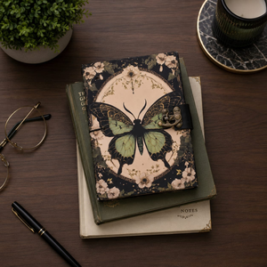 Vintage Butterfly Lock Diary <b>Notebook</b> <b>A5</b> Hardcover Journal | Handmade Eco Friendly Writing Diary with Artistic Cover Design Art - Product Image 3