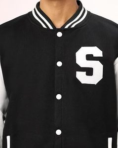 Factory Custom <b>Men</b> Wool Blend Eco-Friendly Winter Varsity <b>Jacket</b> <b>White</b> Chenille Streetwear Letterman Stand Collar Covered Button - Product Image 5