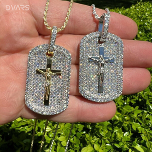 Custom Hip Hop Luxury Iced Jesus Cross Religious <b>Statue</b> Pendant with Moissanite Sterling Silver <b>Gold</b> Plated - Product Image 3