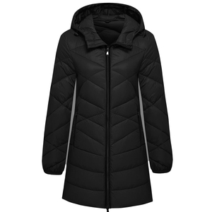 Veste d'hiver matelassée pour femme, parka longue et épaisse, avec capuche, veste d'hiver rembourrée pour femme - Product Image 1