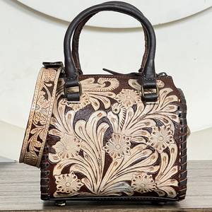 Sac de voyage de luxe en cuir de vachette véritable fait main, motif tournesol, pour femme, style personnalisé, sac à bandoulière de créateur - Product Image 5