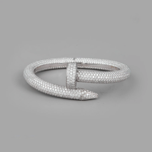 Diamond <b>Snake</b> Cuff Bracelet Unisex Rhodium Plated Alloy Hip Hop Classic Animal Design Micro Insert Brilliant Cut Party Gift - Product Image 3