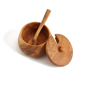 Ensemble de boîtes de rangement de cuisine en bambou en gros - Lot de 3 récipients hermétiques pour sel/sucre/épices avec couvercles en bois (Logo personnalisé) - Product Image 2