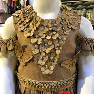 Robe en coton à col fleurie avec bandeau, tenue de soirée, nouvelle collection - Product Image 3