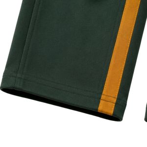 Conjunto de dos piezas informal personalizado para mujer, camiseta de manga corta verde bosque y amarillo mostaza y pantalones anchos con contraste. - Product Image 5