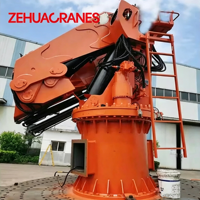 Grue à pédestal offshore pour charges lourdes 30 tonnes, entièrement hydraulique, avec arrêt d'urgence et indicateur de vent pour une opération maritime sécurisée