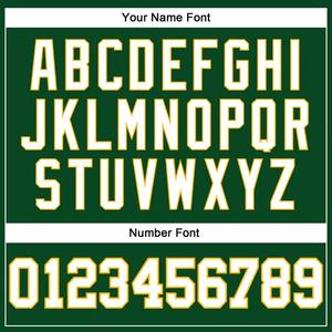 Camiseta de Baloncesto Personalizada Verde Cazador con Rayas Blancas y Doradas, Auténtica, con Impresión Digital Profesional, Uniforme Deportivo para Equipo - Product Image 5