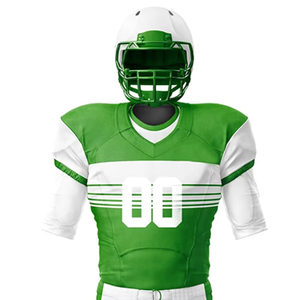 Uniforme de football américain en gros fabriqué en usine, 100 % polyester, impression par sublimation, antibactérien, respirant, nom d'équipe personnalisé, prix bas - Product Image 5
