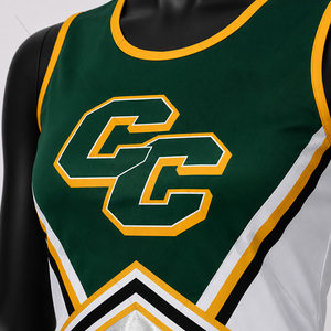 Uniforme de cheerleading personnalisé pour adolescents, robe sans manches en polyester avec jupe plissée, tenue de performance d'équipe - Product Image 2