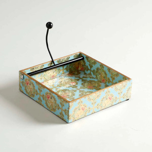Boîte à mouchoirs en émail imprimée décorative support rectangulaire fait à la main pour hôtel, bureau et style intérieur - Product Image 3