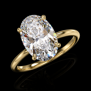 Bague de fiançailles classique en argent 925 plaqué platine avec moissanite ovale 2 carats pour femme - Product Image 4