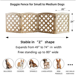 Wood Modern Foldable Pet Gate with Easy Assembly for Dogs - Product Image 5