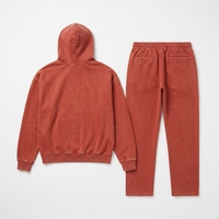 Ensemble sweat à capuche et jogging unisexe personnalisé, épais, délavé à l'acide, de qualité supérieure, coupe oversize, style streetwear en molleton