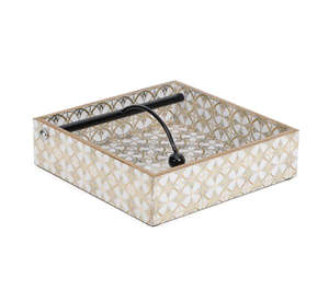 Soporte para cubiertos de madera MDF para almacenamiento de cocina, servilletero impreso esmaltado, servilletero de lujo de acero inoxidable Falak World Export - Product Image 2