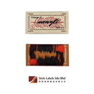 Étiquettes tissées personnalisées de qualité supérieure, style Damask, avec bordure découpée au laser, lavables, rectangulaires, pour sacs de vêtements, avec logo de marque, style Selangor. - Product Image 2