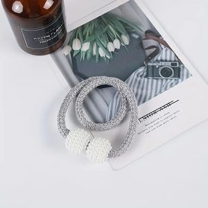 6pcs Vintage Style Perle Rideau Embrasses Snap Fermeture Sangle Conception Installation Facile Forage Élégant En Plastique Tissé pour Chambre - Product Image 6