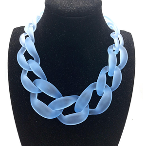 MARONEW Collier ras du cou en résine plastique dépolie, chaîne cubaine Llink, acrylique, pour femme, tendance - Product Image 4
