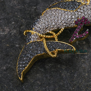 จี้รูปฉลามประดับมอยส์ซาไนต์ ชุบทอง 18K เงินแท้ 925 ดีไซน์หรูหรา สวมใส่ได้ทุกวัน เหมาะสำหรับทุกเพศ - Product Image 4