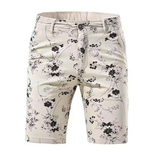Pantalones Cortos Bermuda para Hombre, Estilo Casual, Cintura Media Elástica, 100% Algodón Canvas Ecológico, con Cordón Ajustable y Bolsillos de Tela Tejida - Product Image 1