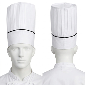 Breathable Cotton Chef Hat 200 GSM Black Cooking Cap Custom Logo Embroidery Restaurant Use <b>Kitchen</b> Uniform - Product Image 6