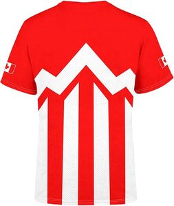 Canada Soccer Jersey <b>Red</b> White Stripes National Emblem Polyester T-Shirt Fabric type100% Polyester - Product Image 3