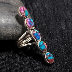 Oyster Copper <b>Turquoise</b> Oval Cut Gemstone 925 Sterling Silver Solid Women's Handmade Bezel Setting Third Party Certified <b>Ring</b> - Product Image 2