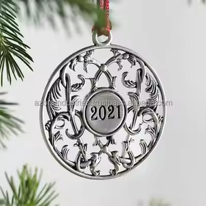 Adornos para árboles de Navidad Colgante de Navidad Adorno de muñeco de nieve de metal Adornos navideños colgantes - Product Image 3