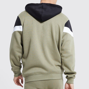 Conjunto de Sudadera con Capucha y Cuello Alto para Hombre, Transpirable, Estilo Urbano, Informal, de Verano, con Forro Polar, 100% Algodón, Pantalones Cortos, Color Verde Oliva y Negro - Product Image 5