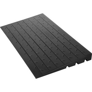 Rampa de umbral de goma sólida de 2.6 pulgadas de altura, dispositivo de asistencia para puertas con 3 canales y cubierta de cable, entrada en ángulo - Product Image 1