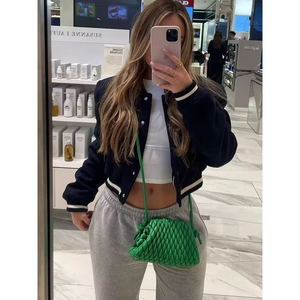 2023 Vintage rayé Sport veste pour femmes Chic Streetwear Baseball vêtements d'extérieur haut décontracté dames vêtements d'extérieur courts - Product Image 1