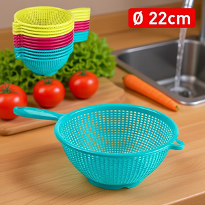 Cesta mediana de plástico para lavar verduras con mango, para frutas y verduras - Product Image 3